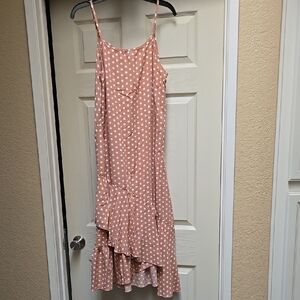 Pink Polka Dot Ruffle Dress